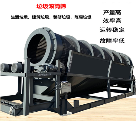 建筑垃圾滾筒篩、生活垃圾滾筒篩、垃圾處理滾筒篩、生活垃圾滾筒篩分機(jī)-中森智能篩分機(jī)廠